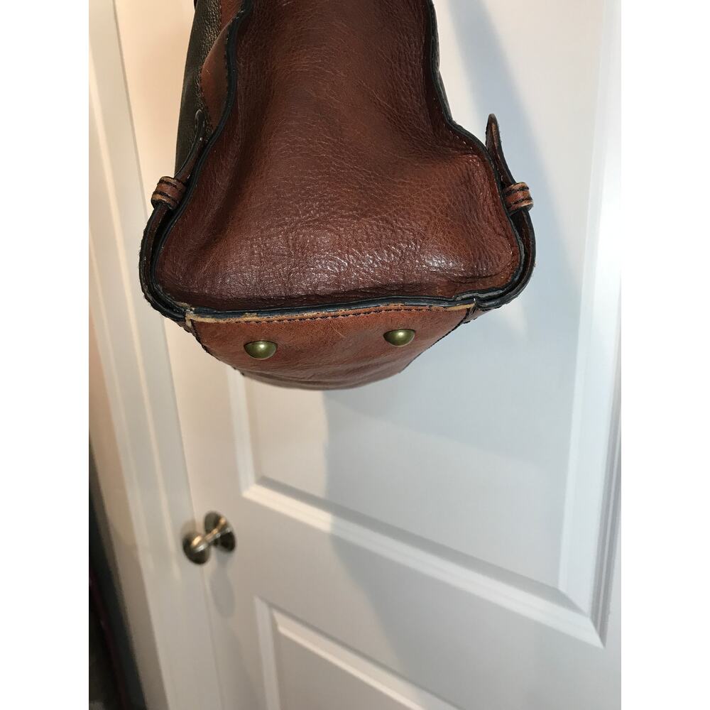 Fossil Reissue Vintage Brown and Black Leather Satchel Shoulder Bag Keyhole - Picture 4 of 10